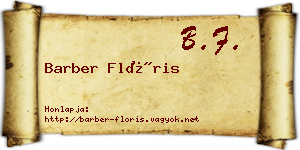 Barber Flóris névjegykártya